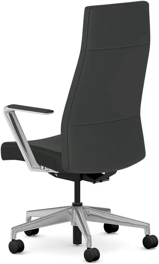 Alt view image 6 of 6 - HON Cofi Fabric Swivel Executive Chair Black/Polished Aluminum (HCFEU.W0.STC.P.H.UR10.CHSTC09.PA)
