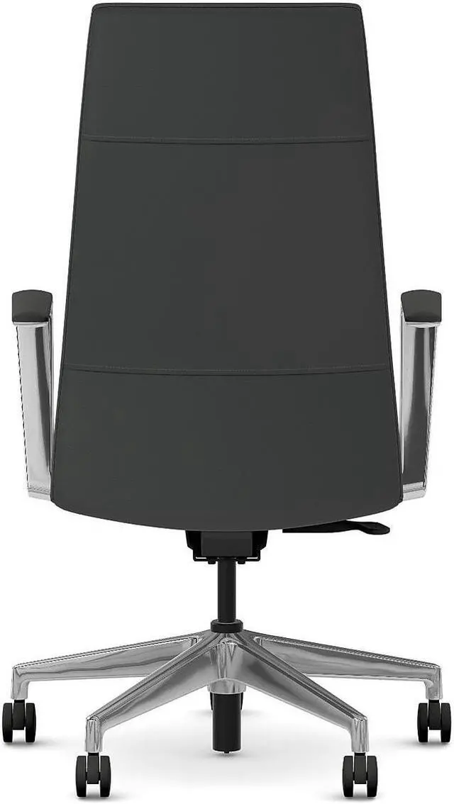 Alt view image 3 of 6 - HON Cofi Fabric Swivel Executive Chair Black/Polished Aluminum (HCFEU.W0.STC.P.H.UR10.CHSTC09.PA)
