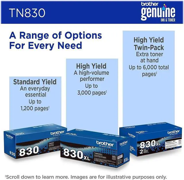 Alt view image 8 of 10 - Brother TN830 Toner Cartridge Standard Yield Black