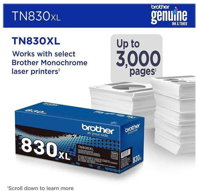 Alt view image 7 of 10 - TN830XL High-Yield Toner 3000 Page-Yield Black
