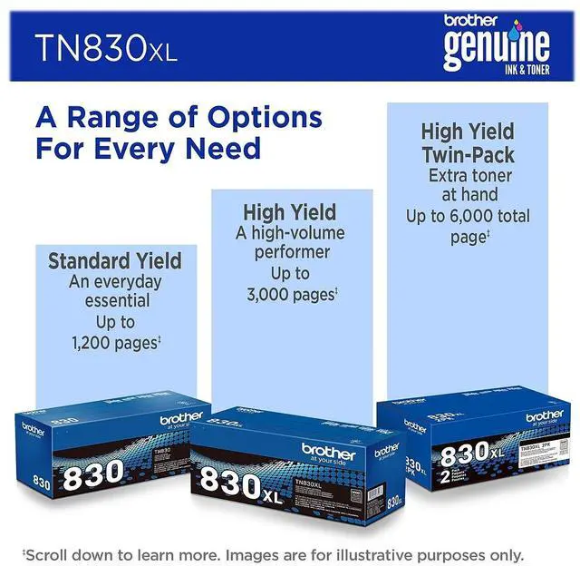 Alt view image 8 of 10 - TN830XL High-Yield Toner 3000 Page-Yield Black