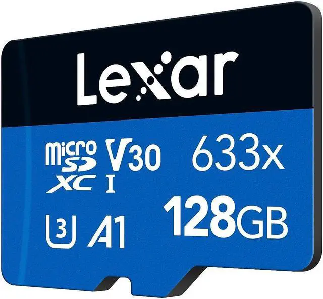 Alt view image 3 of 10 - Lexar High-Performance 633x BLUE Series 128GB microSDXC Memory Card with Adapter Class 10 UHS-I V30 2/Pack (LSDMI128-B2U633)