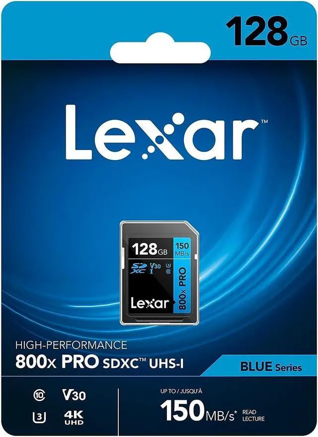 Alt view image 3 of 20 - Lexar High-Performance 800x PRO BLUE Series 128GB SDXC Memory Card Class 10 UHS-I V30 (LSD0800P128G-BNNNU)