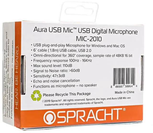 Alt view image 15 of 15 - Spracht Aura USB Mic Digital USB Microphone