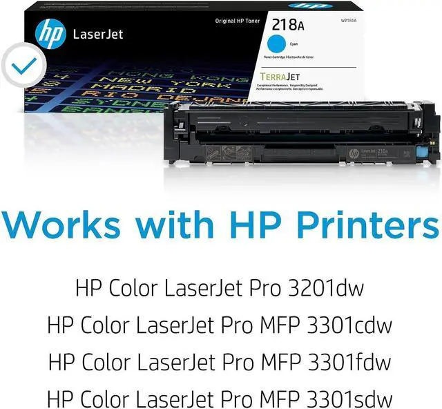 Alt view image 2 of 8 - HP 218A Cyan Toner Cartridge Works with Color Laserjet Pro 3201, MFP 3301 Series, W2181A
