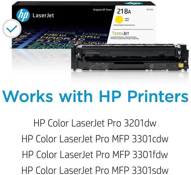 Alt view image 2 of 15 - HP 218A Yellow Toner Cartridge Works with Color Laserjet Pro 3201, MFP 3301 Series, W2182A