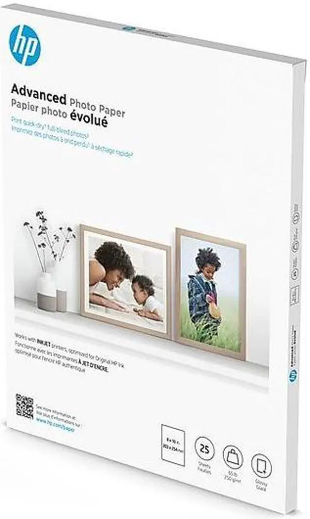 Alt view image 10 of 15 - HP Advanced Photo Paper, Glossy, 65 lb, 8 x 10 in., 203 x 254 mm, 25 sheets