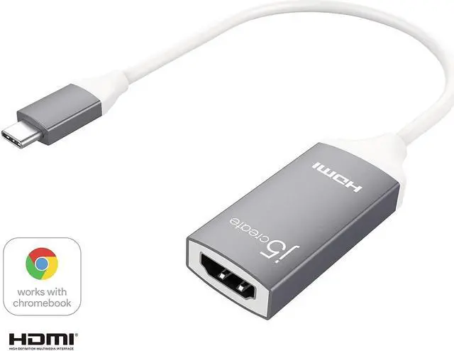 Alt view image 9 of 14 - USB C to HDMI Adapter Cable by j5create | 4K@60Hz Type C Dongle Connects External Monitor Display, HDTV, Projector for MacBook, Chromebook, Laptops, Phones, Tablets, PC with USB-C Port