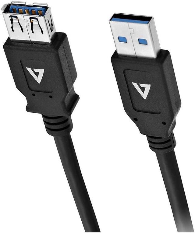 Alt view image 2 of 2 - V7 Black USB Extension Cable USB 3.0 A Female to USB 3.0 A Male 2m 6.6ft - 6.56 ft USB Data Transfer Cable - First End: 1 x USB 3.0 Type A - Female - Second End: 1 x USB 3.0 Type A - Male