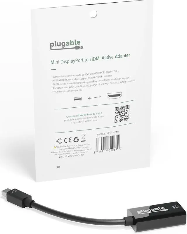 Alt view image 13 of 14 - Plugable Mini DisplayPort/Thunderbolt 2 to HDMI 2.0 Adapter for Older Macs and Surface PCs with MDP Ports - Driverless
