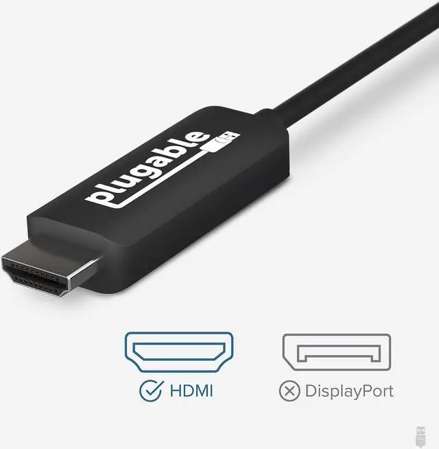 Alt view image 15 of 16 - Plugable USB C to HDMI Cable 6ft - Connect USB-C, Thunderbolt 3, Thunderbolt 4 or USB4 Laptops to HDMI Displays up to 4K@60Hz - Compatible with Mac and Windows, HDMI 2.0, 1.8m - Driverless