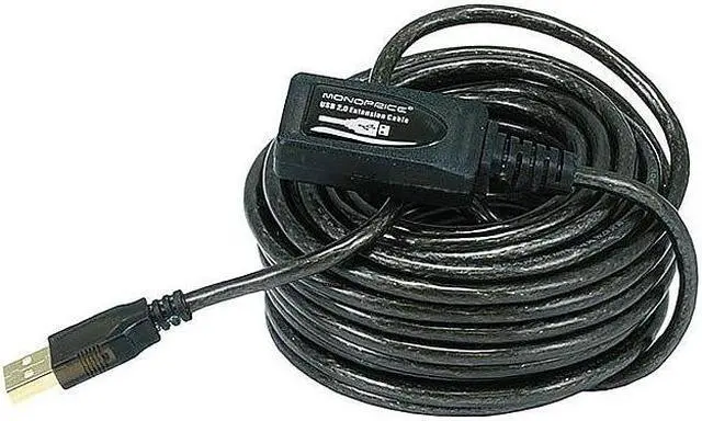 Alt view image 12 of 14 - Monoprice USB Type-A to Type-A Female 2.0 Extension Cable - Active, 28/24AWG, Repeater, Kinect and PS3 Move Compatible,