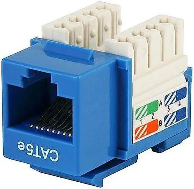 Alt view image 15 of 15 - Monoprice Cat5e Punch Down Keystone Jack for 22-24AWG Solid Wire, Blue