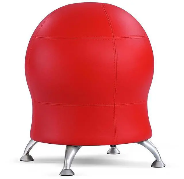 Alt view image 2 of 2 - Safco 4751RV Zenergy Ball Chair - Backless - Supports Up to 250 lb - Red Vinyl