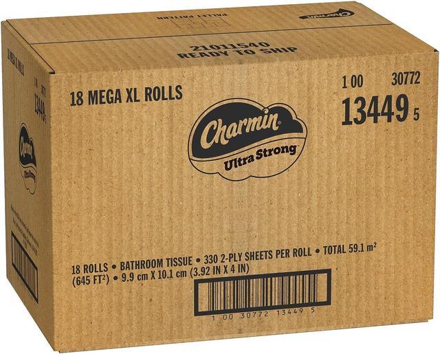 Alt view image 6 of 7 - Charmin Ultra Strong Super Mega Toilet Paper 2-Ply White 363 Sheets/Roll 18 Rolls/Pack (04308)
