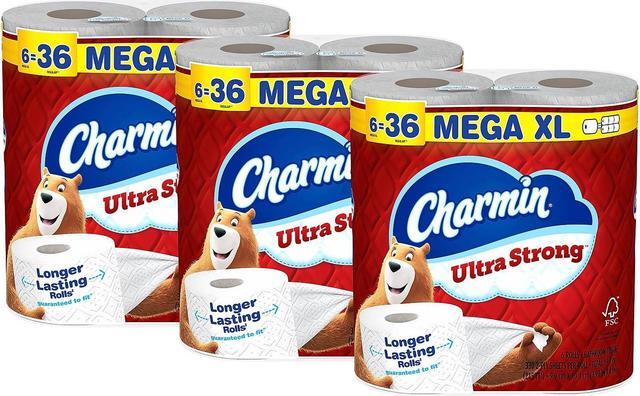 Alt view image 5 of 7 - Charmin Ultra Strong Super Mega Toilet Paper 2-Ply White 363 Sheets/Roll 18 Rolls/Pack (04308)