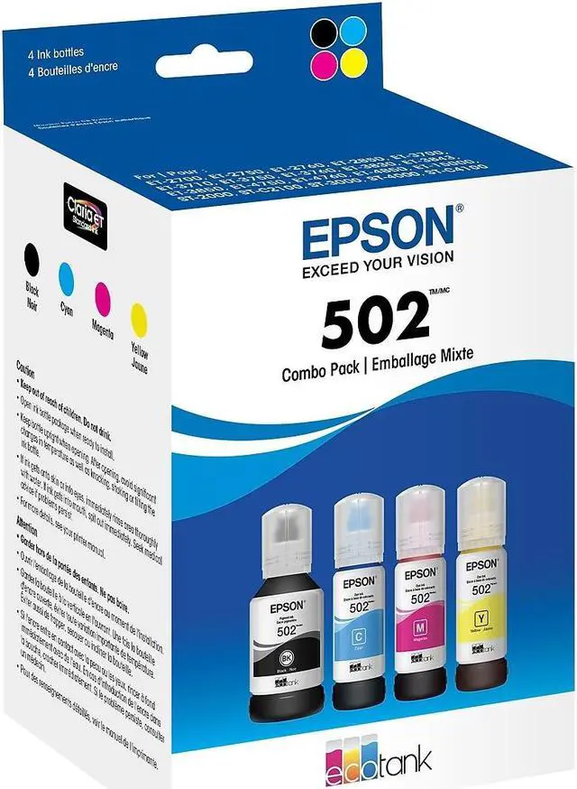 Alt view image 2 of 3 - EPSON T502 T502120-BCS CMYKPB Combo Ink Bottles Black/Cyan/Magenta/Yellow
