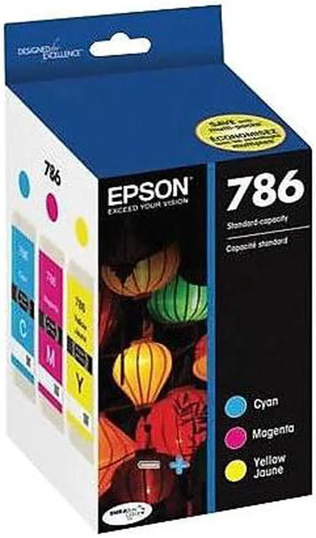 Alt view image 2 of 5 - Epson T786 Black/Cyan/Magenta/Yellow Standard Yield Ink Cartridge, 4/Pack (T786120-BCS)