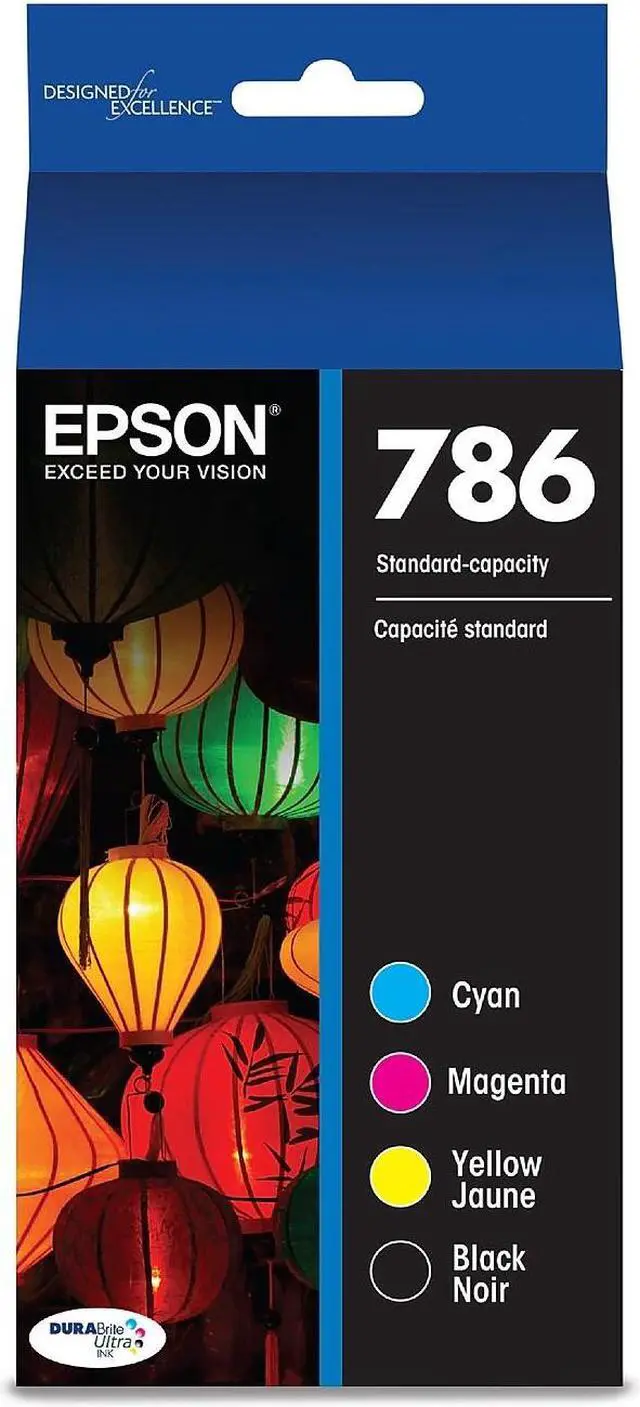 Main image of Epson T786 Black/Cyan/Magenta/Yellow Standard Yield Ink Cartridge, 4/Pack (T786120-BCS)