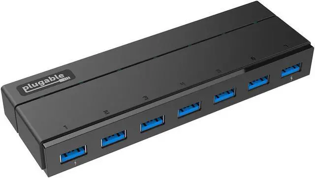 Alt view image 5 of 14 - Plugable 7-Port USB 3.0 Hub with 36W Power Adapter