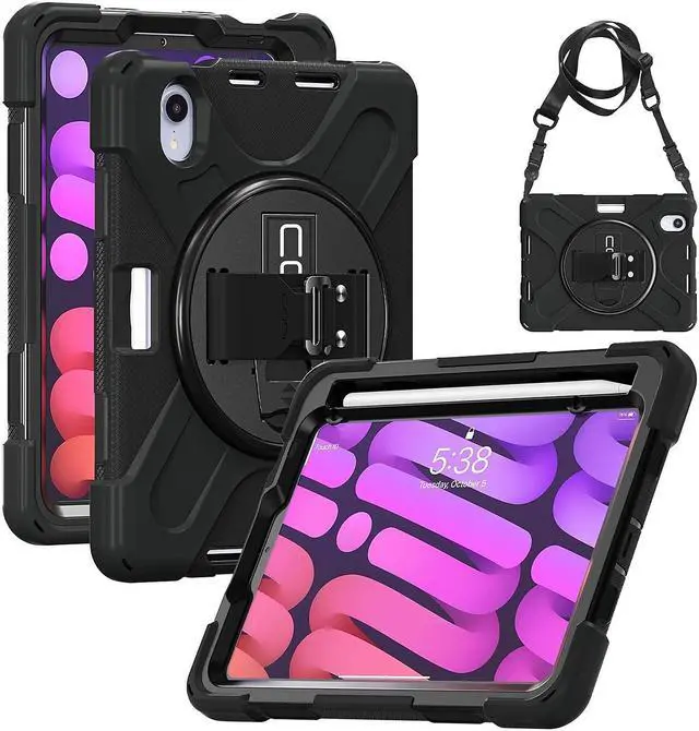 Alt view image 4 of 12 - Codi Rugged Carrying Case Apple iPad mini 6th Generation Tablet Black C30705064
