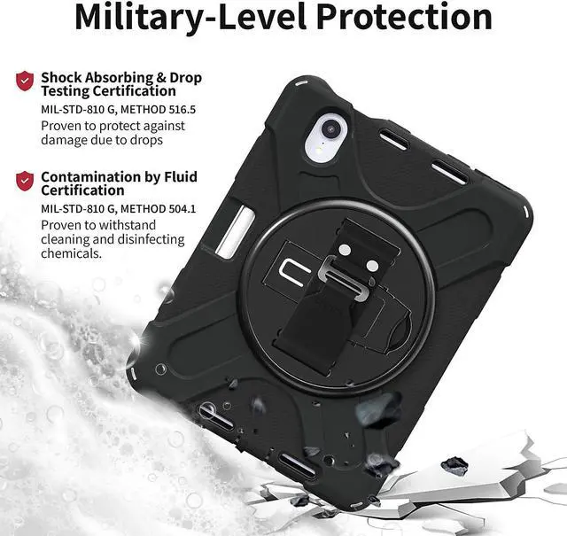 Alt view image 8 of 12 - Codi Rugged Carrying Case Apple iPad mini 6th Generation Tablet Black C30705064