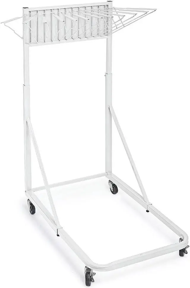Main image of AdirOffice 12 Bracket Vertical Large File Rolling Stand For Blueprints White (613-WHI)