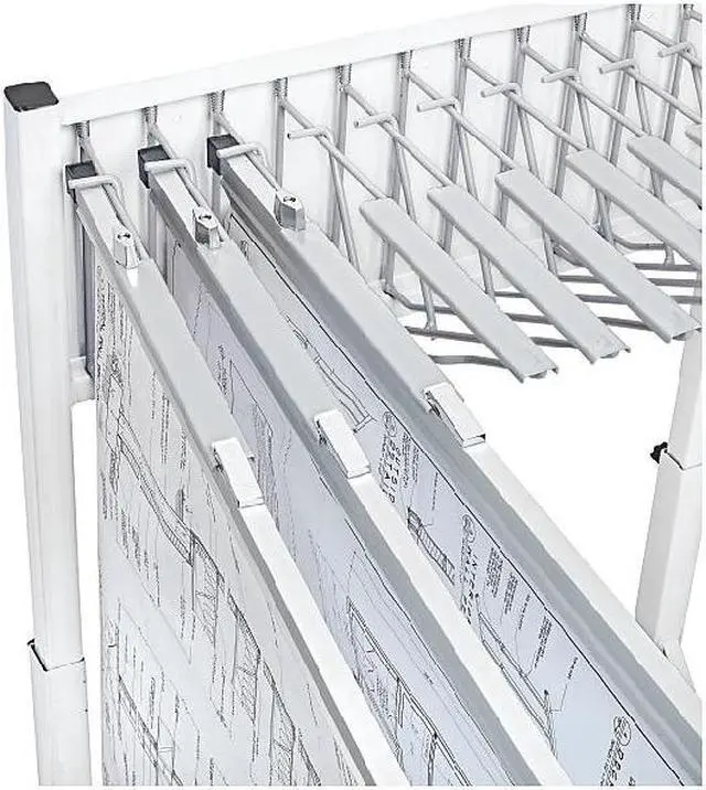 Alt view image 6 of 7 - AdirOffice 12 Bracket Vertical Large File Rolling Stand For Blueprints White (613-WHI)