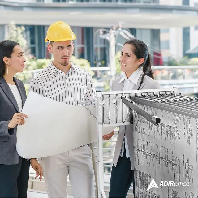 Alt view image 7 of 7 - AdirOffice 12 Bracket Vertical Large File Rolling Stand For Blueprints White (613-WHI)