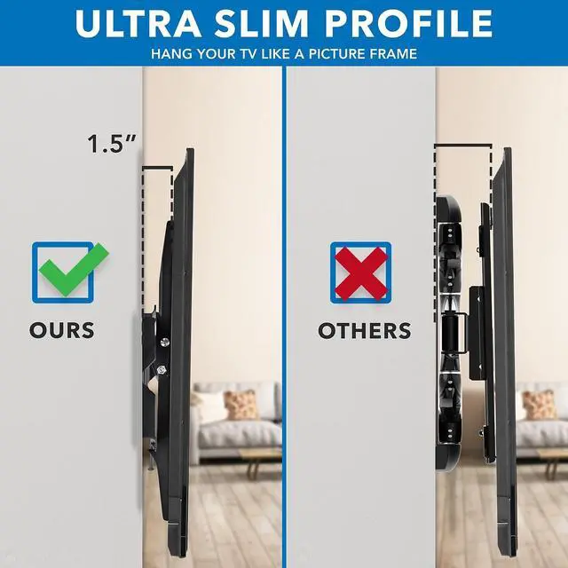 Alt view image 17 of 20 - Mount-It! Tilting TV Mount | Fits 32"-60" TVs | Max VESA 600x400 Wall Bracket