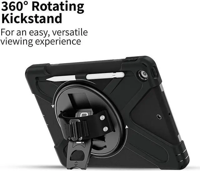 Alt view image 4 of 7 - CODi Rugged Polycarbonate/Silicone Case for 10.2" iPad Gen 7/8/9 Black (C30705065)