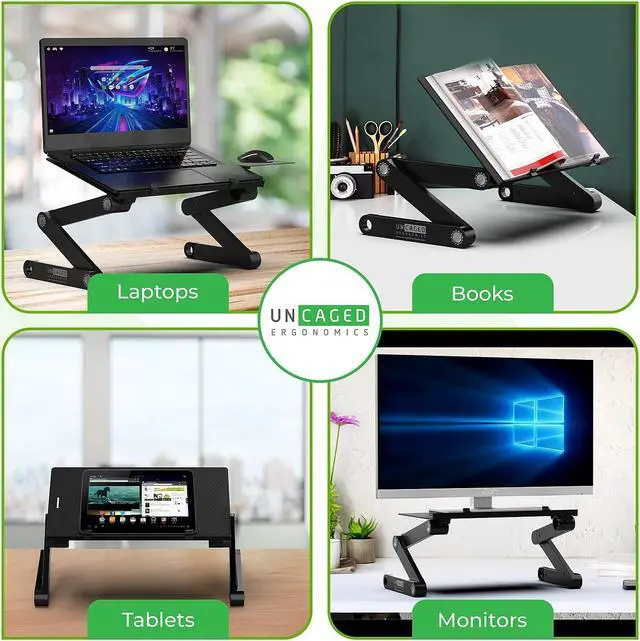 Alt view image 14 of 14 - WorkEZ BEST Adjustable Laptop Stand and Lap Desk for Laptop Adjustable Laptop Desk for Lap Aluminum Laptop Stand for Bed Laptop Cooling Stand Laptop Holder desk for bed desktop stand computer lap desk