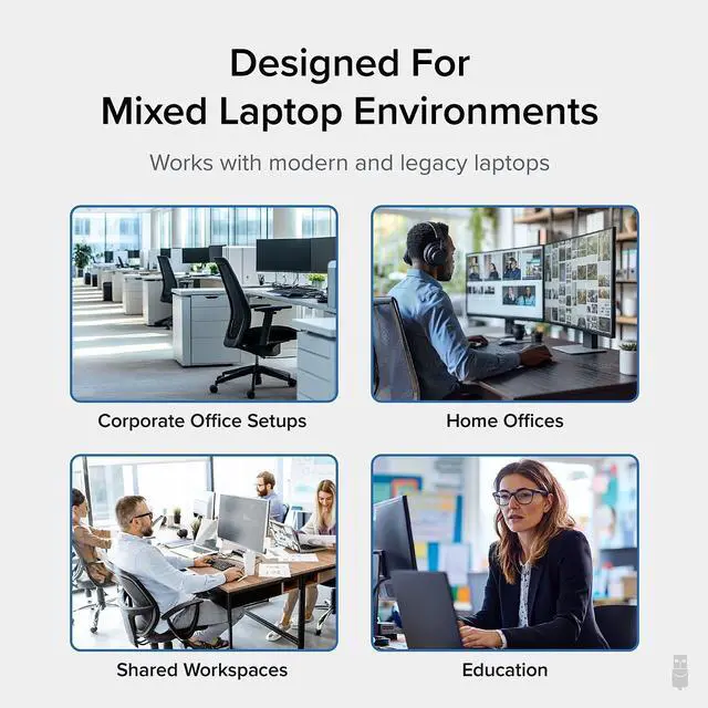 Alt view image 13 of 14 - Plugable USB 3.0 Universal Laptop Docking Station Dual Monitor for Windows and Mac, USB 3.0 or USB-C, (Dual Video: HDMI and HDMI/DVI/VGA, Gigabit Ethernet, Audio, 6 USB Ports)