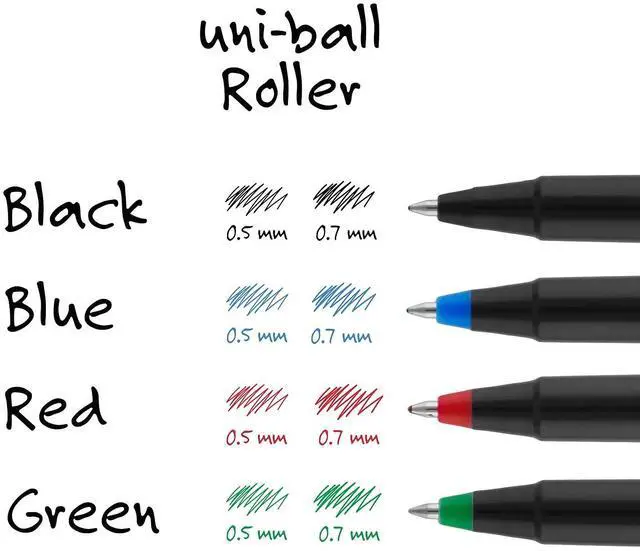 Alt view image 4 of 7 - uni-ball Stick Roller Ball Pen Micro 0.5mm Black Ink Black Matte Barrel 36/Pack 1921065