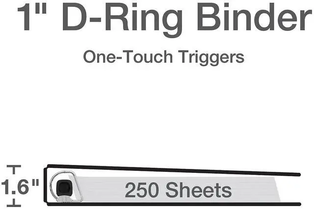 Alt view image 2 of 7 - Cardinal Slant D-Ring Binder w/Sheet Lifter 1" Cap. 11"x8-1/2" WE 10300CB