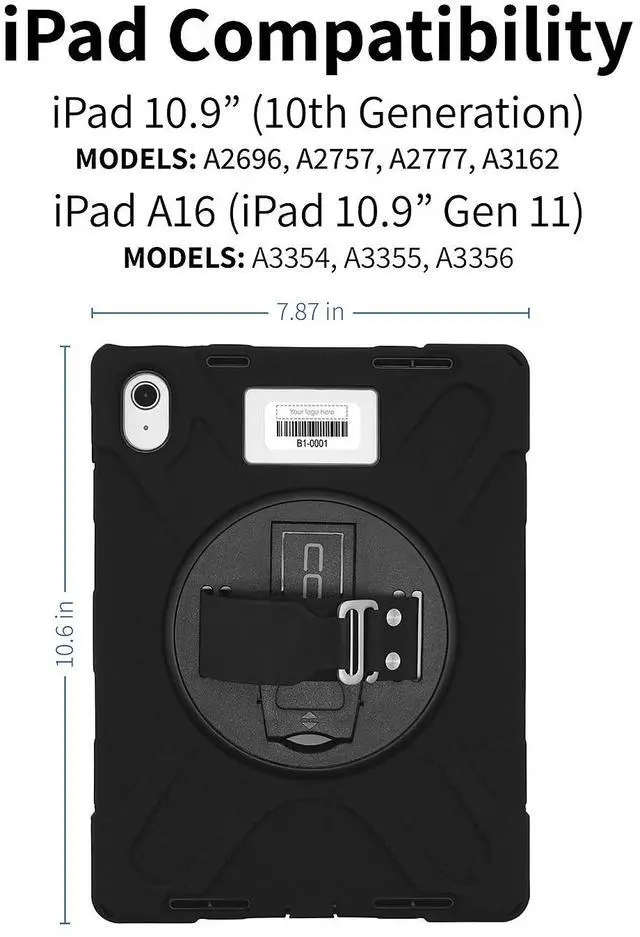 Alt view image 3 of 9 - CODi Rugged Carrying Case for 10.9" Apple iPad 10th Generation Tablet C30705069
