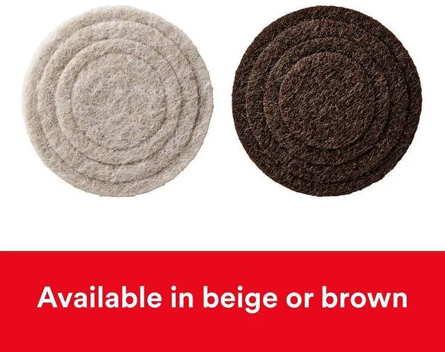 Alt view image 4 of 14 - Scotch Custom Fit Felt Pads 1.5" Beige 30/Pack (SP884-NA)