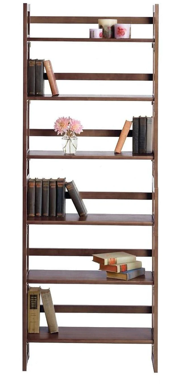 Alt view image 17 of 17 - Winsome Trading Inc 94896 3 Tier Walnut Stackable Folding Book Shelf