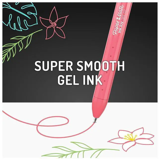 Alt view image 4 of 7 - Paper Mate InkJoy Retractable Gel Pen Medium Point 0.7mm Assorted Colors 6/Pack (2173765)