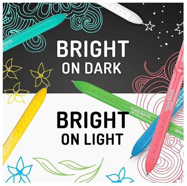 Alt view image 6 of 7 - Paper Mate InkJoy Retractable Gel Pen Medium Point 0.7mm Assorted Colors 6/Pack (2173765)