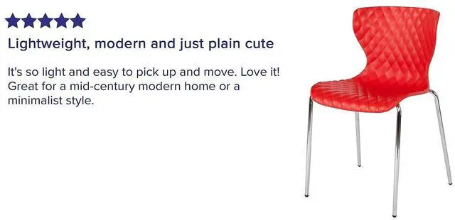 Alt view image 13 of 15 - 4 Pk. Lowell Contemporary Design Red Plastic Stack Chair