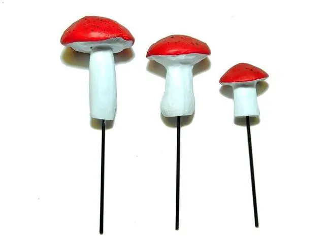 Alt view image 6 of 12 - G & F MiniGardenn 10025 Fairy Garden Miniature Mushrooms (Set of 3), Orange, 0.5-1.25"High