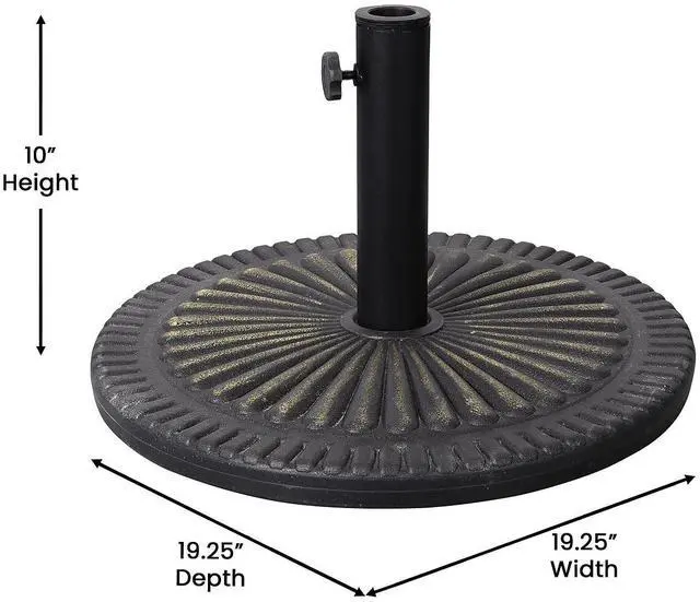 Alt view image 4 of 14 - Flash Furniture Kona Universal Cement Patio Umbrella Base Bronze (GMWLB49014ABR)