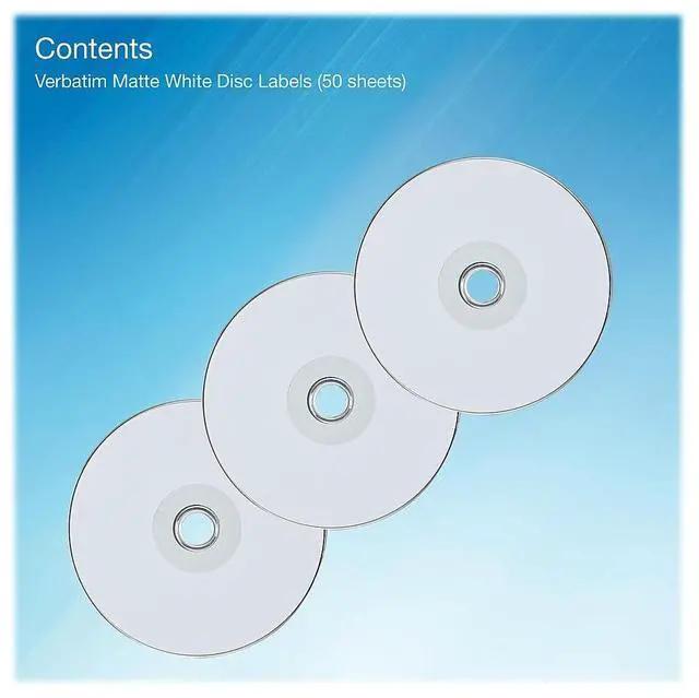 Alt view image 4 of 7 - Verbatim Inkjet Media Labels White 7 Labels/Sheet 50 Sheets/Pack (71126)