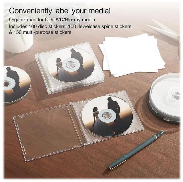 Alt view image 6 of 7 - Verbatim Inkjet Media Labels White 7 Labels/Sheet 50 Sheets/Pack (71126)