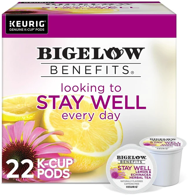 Main image of Bigelow Benefits Stay Well Lemon and Echinacea Herbal Tea Pods 22/Box (420250)