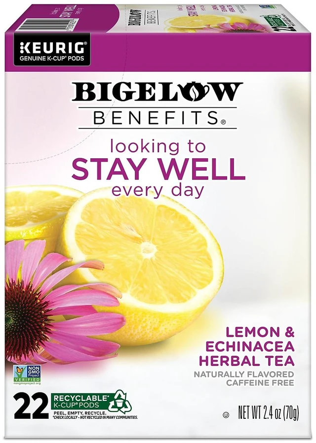 Alt view image 5 of 7 - Bigelow Benefits Stay Well Lemon and Echinacea Herbal Tea Pods 22/Box (420250)