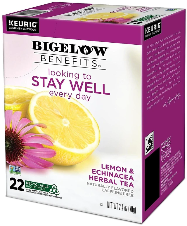 Alt view image 6 of 7 - Bigelow Benefits Stay Well Lemon and Echinacea Herbal Tea Pods 22/Box (420250)