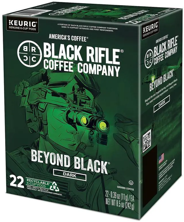 Alt view image 5 of 6 - Black Rifle Coffee Company Beyond Black Coffee Keurig K-Cup Pods Dark Roast 22/Box (5000384043)