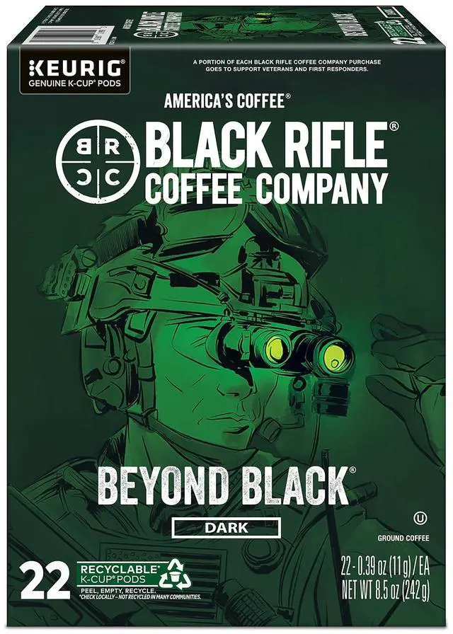 Alt view image 4 of 6 - Black Rifle Coffee Company Beyond Black Coffee Keurig K-Cup Pods Dark Roast 22/Box (5000384043)
